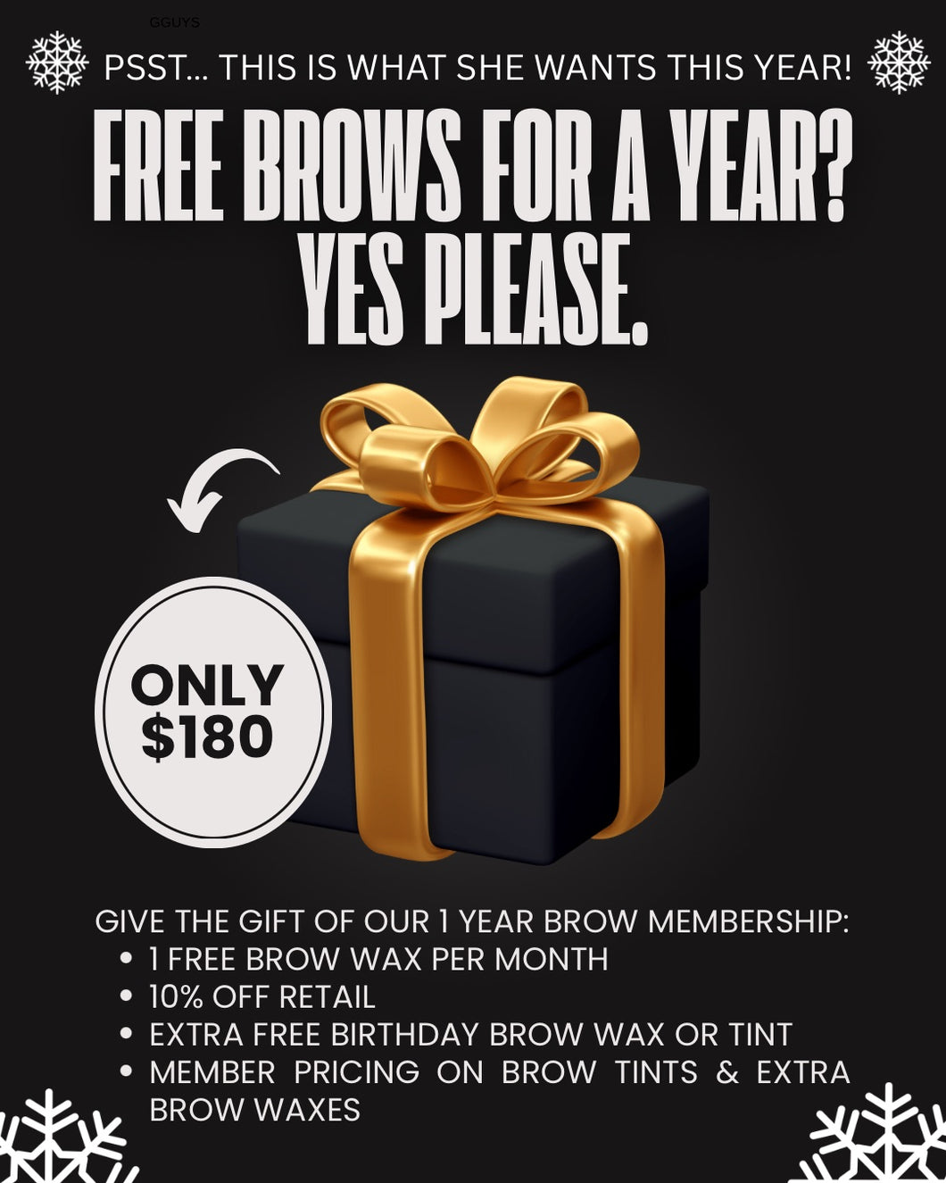 1 YEAR BROW MEMBERSHIP GIFT CERTIFICATE