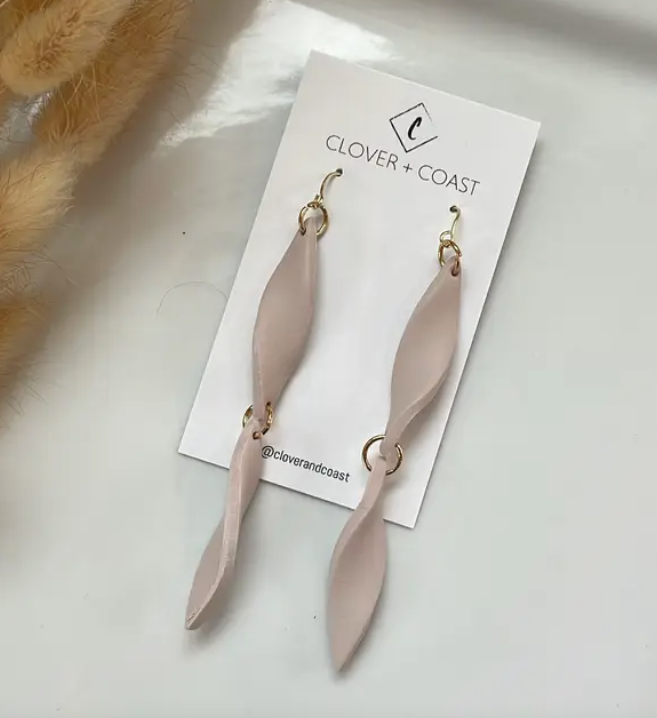 Clover + Coast - Twist Polymer Clay Dangle (black)