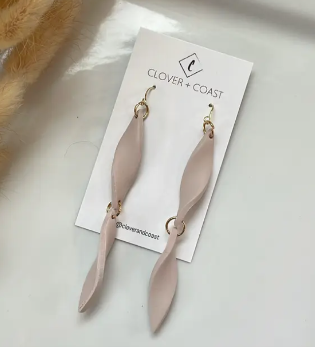 Clover + Coast - Twist Polymer Clay Dangle (moss)