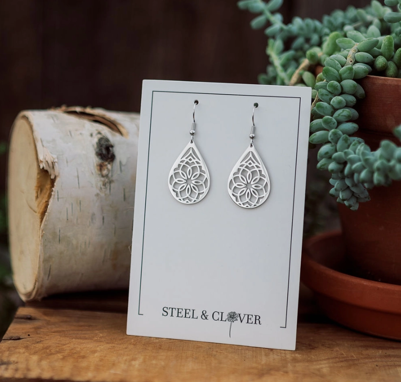 Steel & Clover Earrings
