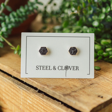 Load image into Gallery viewer, Steel &amp; Clover Earrings
