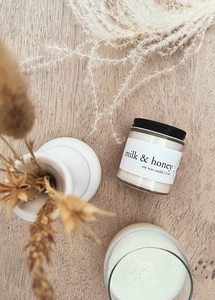 8oz Milk & Honey Candle (Wooden Lid)