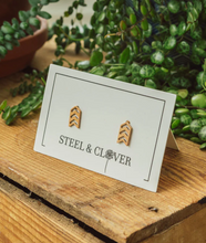 Load image into Gallery viewer, Steel &amp; Clover Earrings
