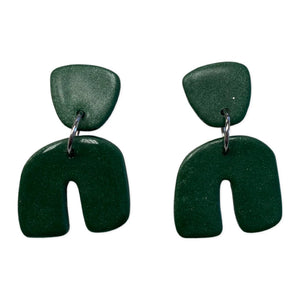 Little Things Earrings- Small Green Arches