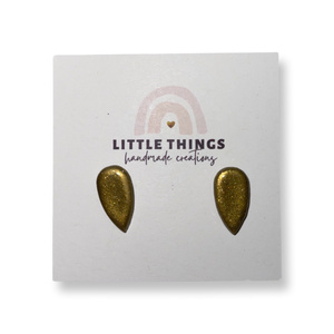 Little Things Earrings- Gold Teardrop Studs