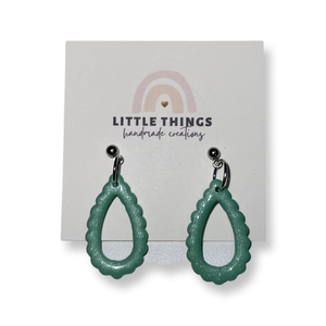 Little Things Earrings- Aqua Teardrop Dangles