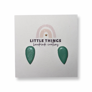 Little Things Earrings- Aqua Teardrop Studs