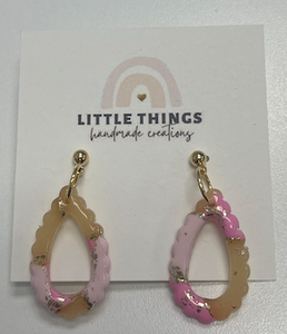 Little Things- Pink Teardrop Dangles