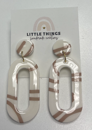 Little Things- White & Tan Dangles